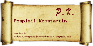 Pospisil Konstantin névjegykártya